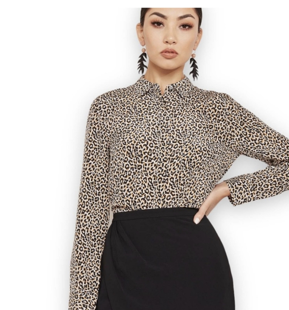 J Crew Shirt In Signature Fit S Button Up Long Sleeve Leopard Print Corpcore